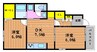 ハアラン御津 2DKの間取り