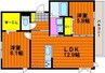 エスペランサ高柳 2LDKの間取り