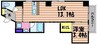 アーバンパレス医大前 1LDKの間取り