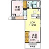 ファミーユ　リーフ 2LDKの間取り
