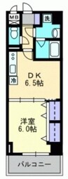 ハアラン表町 1DKの間取り