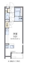 ミランダリアン万倍 1Kの間取り