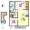 アピテ・ボナール 2LDKの間取り