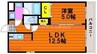 サウスコート西市 1LDKの間取り