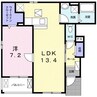 リバーガーデン 1LDKの間取り
