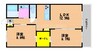 ベルグラース新保弐番館 2LDKの間取り