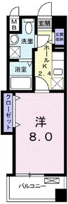 エトワール　ポレール　Ⅲ号館 1Kの間取り