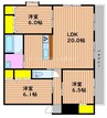 ベンビレッジ平田西公園 3LDKの間取り