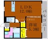 Al Cuore 1LDKの間取り