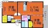 コートヴィレッジ東浦 2LDKの間取り