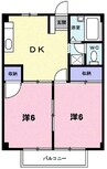 シティハイツグリーンＡ 2DKの間取り