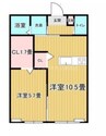陽だまりハイツ奥田 1LDKの間取り