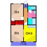 ロイヤルハイム 2DKの間取り