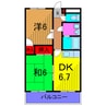 ヴィラ・プリーマ 2DKの間取り