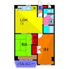 ファインクロス12番館 2LDKの間取り