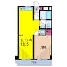 エスポワール東和第２ 1LDKの間取り