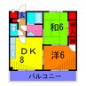 エレガンスパーク 2DKの間取り