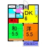 パルビス・パーク 2DKの間取り