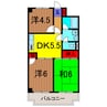 カーサワカバヤシ 3DKの間取り
