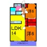 グランドール東綾瀬 2LDKの間取り