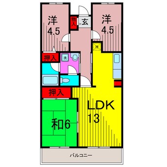 間取図 コンフォールロクギ