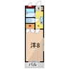 サンコスモス 1Kの間取り