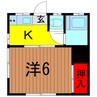 第３下島荘 1Kの間取り