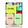 コーポ木本 2DKの間取り