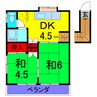 共栄コーポ 2DKの間取り