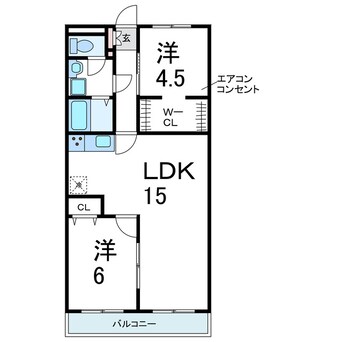 間取図 常磐線/亀有駅 徒歩25分 2階 築38年