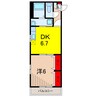 アーバンコートS 1DKの間取り