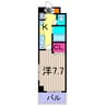 グランコンフォール 1Kの間取り