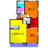 Park　Crescent 2LDKの間取り