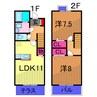 フレールⅡ東金町 2LDKの間取り