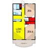 メトロステージ一ツ家 2LDKの間取り