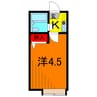 フォーレ北綾瀬 1Kの間取り