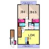 センターハウスB 2LDKの間取り