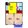 ドーブアヤセ 2DKの間取り