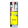 イースト　エクラン 1Rの間取り