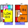 ジュ・マルティⅡ 2LDKの間取り