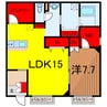 シュバーンⅡ 1LDKの間取り