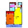 ジュールエストⅡ 1LDKの間取り