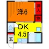 コーポ富士 1DKの間取り