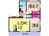 シェーネス　ホルツ 2LDKの間取り