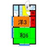 第2北方荘 2Kの間取り