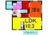 ナデシコ 1LDKの間取り