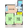 関根ハイツ 2DKの間取り