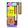 ハーモニーガーデン 1DKの間取り