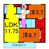 グランシャリオ　南花畑 2LDKの間取り