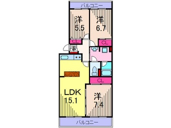 間取図 ラポール中川